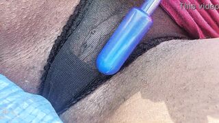 Outside on all four peeing my pants as I show u my hair cunt slurp my pee up and spit it on you