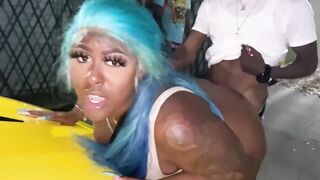 Thick Overweight Snatch Black Bangs A Fan Outside In Miami ????