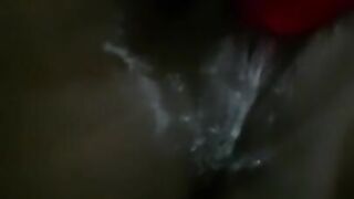 youthful black twat leaking from playing with rose toy ????????