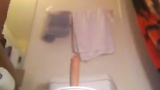 Young Chick Riding in Toilet