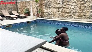 Christmas and Recent Year Vacation on a swimming pool sex