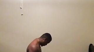 Loud groaning black get drilled hard with family in the next room