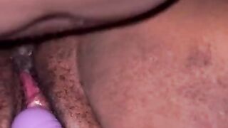 Chubby Curly vagina cumming on ramrod