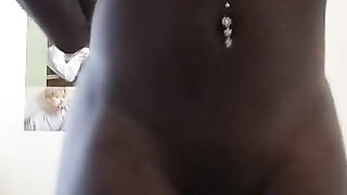 BLACK TEEN OILS HERSELF UP AND SHAKES HER BUTT FOR U part 1