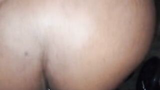 Black creampie from the back