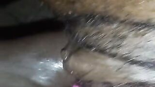 Hot jamaican black in underware shift to the side gets giant spunk fountain