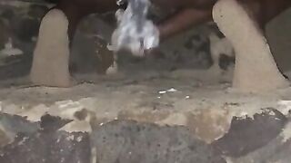 black gets bawdy in public with creamy lube - lil’ obsidian