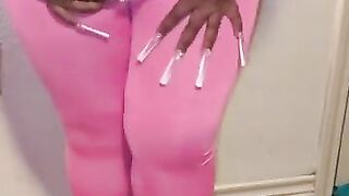 See This Black Void Urine Doxy Soaked Her Pink Tights..Pee Desperation