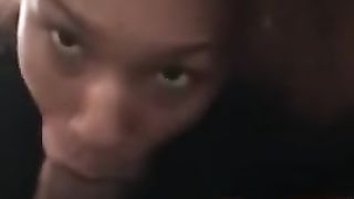 Thick Light Skin Thot Scared Sucking on this BBC Suck the Fuck up Bitch