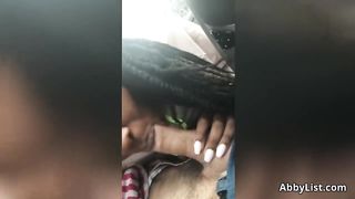 Black Hooker Giving me A Blowjob in my Car