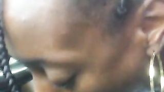 Another Sloppy Ebony Deep Throat Cum in Mouth