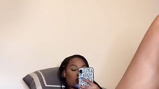 nineteen Year Old Black Playing With Vagina And Cum