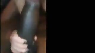 her 1st massive ebony cock appears to be hard