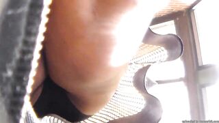 ebony woman upskirt at work