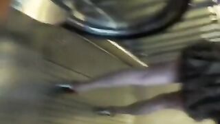 Hot legs woman in short petticoat upskirt