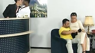 Passionate foursome with a nice ebony goddess