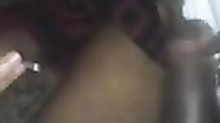 Blowjob while talking with husband