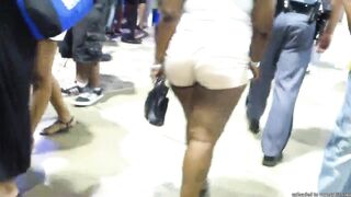 Plump Angel In Taut Shorts All Up Her Crack!
