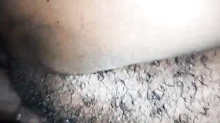 Close up moist black snatch screw Close up with large ebony dong