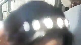 Deepthroat black throating weenie in car