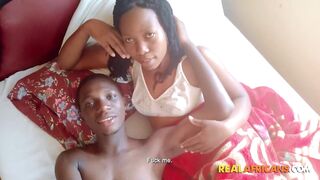 REAL AFRICANS - Real Homemade Amateur Afro Girlfriend Sucking BBC in Sex Tape (Large Ebony, Large Ebony, Ebony rod)