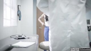 Doctor screws black angel toying her vagina