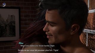 Glamorous darksome skinned bi-sexual mother I'd like to fuck Kira screws her girlfriend's boyfriend (English and French subtitles)