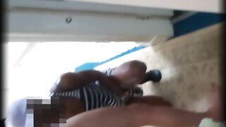 The black maid wanted to get drilled in public on the balcony whilst guests were walking about