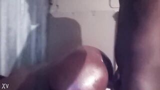 Oiled darksome chocolate hotty got screwed doggstyle