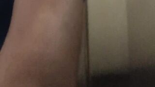 Sneaky Large butt wench being wicked in work washroom