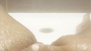 Findom Black Rubs Her Naturally Hirsute Snatch In The Shower