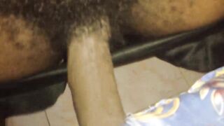 PILLOW HUMPING CLIMAX. Youthful Ebony Man Screwing His Pillow.