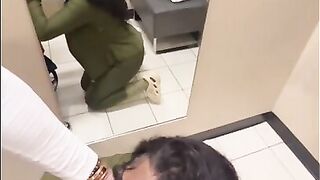 THIS BABE TRIED TO KEEP QUIET DURING THE TIME THAT GETTING DRILLED IN DRESSING ROOM PART two ( PEOPLE WERE EVERYWHERE)