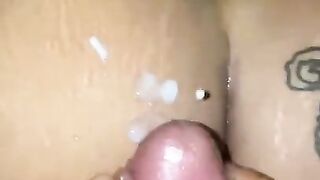 DAD MADE A LARGE MESS ON MY CHUBBY BOOTY