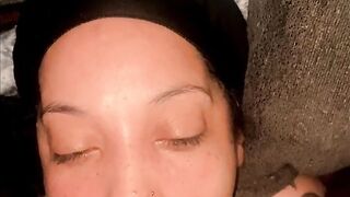 Latin Chick Wife Awaken & Mouth Screwed By BBC (Cum discharged)