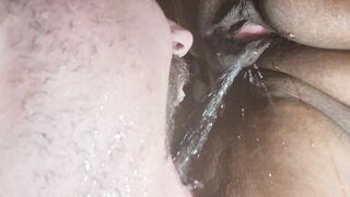 Black GF Urinates In BF Throat. Kinky Pee Play.