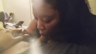 Black big beautiful woman Cum Sucking On The Daybed (Old Episode I Discharged in LA)