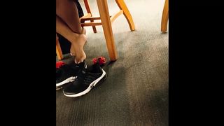 Candid Ebony Bare Feet: Sneakers and Socks off Part 2