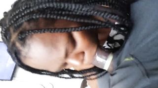 Black BBW Slut Catch Nut and keep Sucking