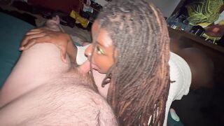 Trying To Make Dad Cum With That Hwak Tuah! Lots Of Slurping and Gagging