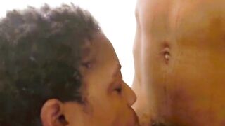 Black Wife Sucks Shlong And Screwed Doggy style in Shower (KuroYukiExperience)