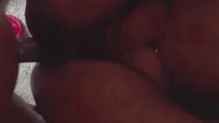 Black vagina gets creamy missionary