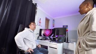 British black floozy takes a creampie from landlord to pay rent