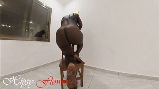 On my chair ass undressed