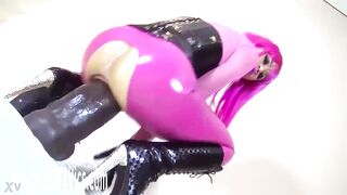 Stretching Out on Gigantic BBC Sex toy