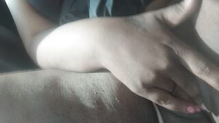 In the parking lot trying not to get caught during the time that playing with my twat and squirting