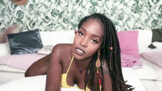 Large white dicks are thrones for this ebony queen