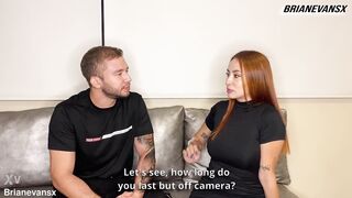 Charming redhead white hotty gives me a sexy interview