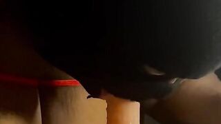 Breasty Black big beautiful woman throatfuck sex-toy * surprise at the end*