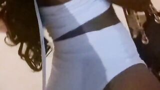 Pick up ebony angel in a beach party public